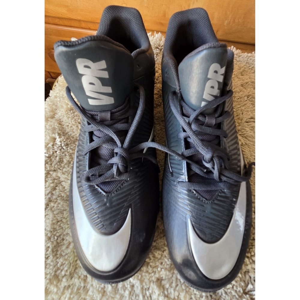 Nike VPR Fast Flex Men Cleats Lace Up Size 13 Black/Silver No Box NEW 833391-002